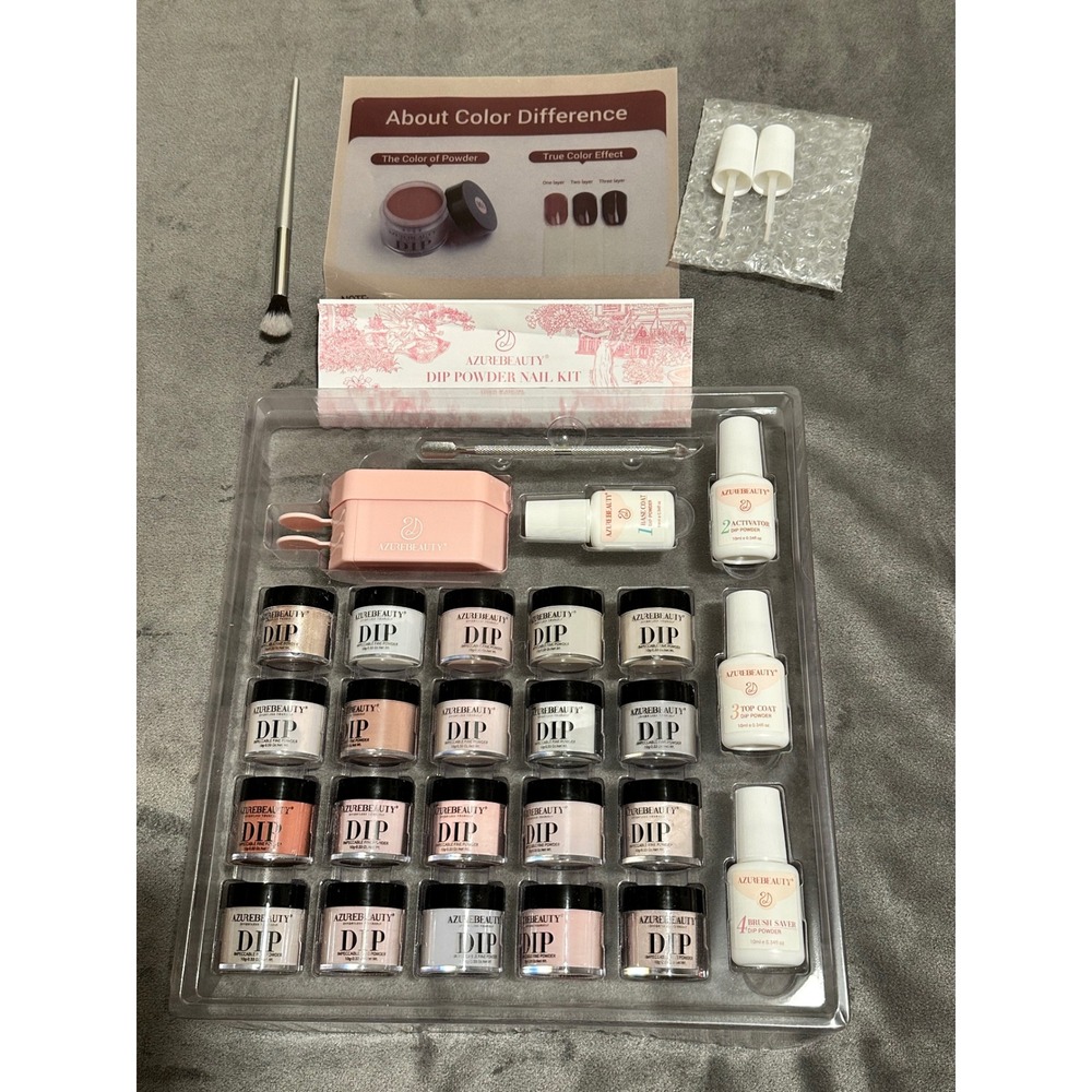 AzureBeauty 20 Colors Dip Powder Nail Kit Starter Set (POWDERS ONLY)